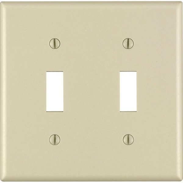 Leviton Ivory 2 gang Thermoset Plastic Toggle Wall Plate 86009-000